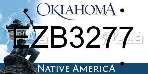 EZB3277 Oklahoma License Plate