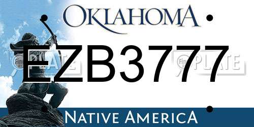 EZB3777 Oklahoma License Plate