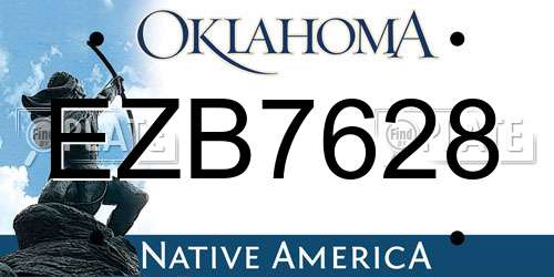 EZB7628 Oklahoma License Plate