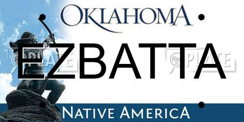 EZBATTA Oklahoma License Plate