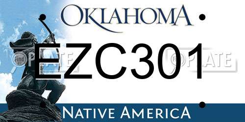 EZC301 Oklahoma License Plate