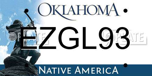 EZGL93 Oklahoma License Plate