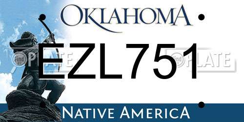 EZL751 Oklahoma License Plate