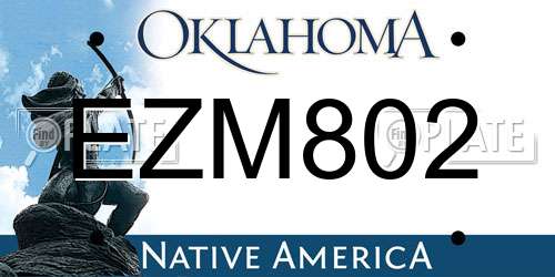 EZM802 Oklahoma License Plate