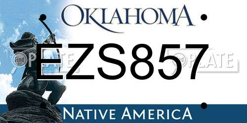 EZS857 Oklahoma License Plate