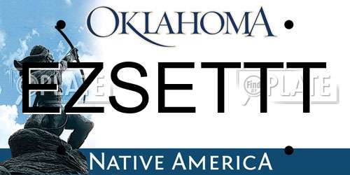 EZSETTT Oklahoma License Plate