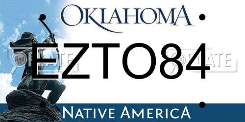 EZTO84 Oklahoma License Plate
