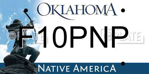 F10PNP Oklahoma License Plate