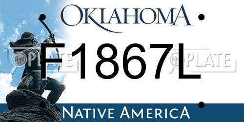 F1867L Oklahoma License Plate