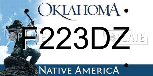 F223DZ Oklahoma License Plate