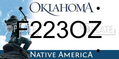 F223OZ Oklahoma License Plate