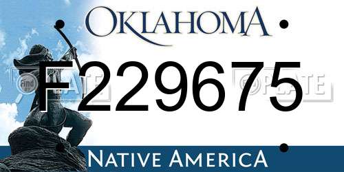 F229675 Oklahoma License Plate