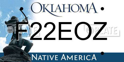 F22EOZ Oklahoma License Plate