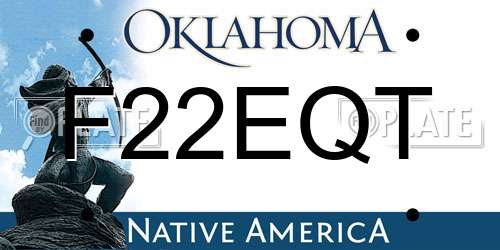F22EQT Oklahoma License Plate