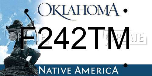 F242TM Oklahoma License Plate