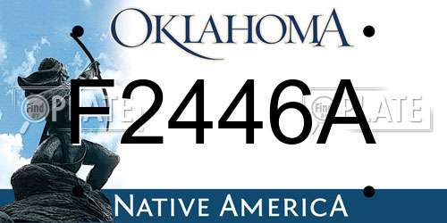 F2446A Oklahoma License Plate
