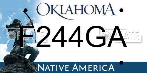 F244GA Oklahoma License Plate