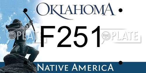 F251 Oklahoma License Plate