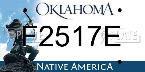 F2517E Oklahoma License Plate