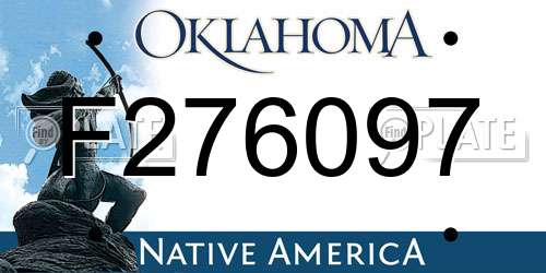 F276097 Oklahoma License Plate