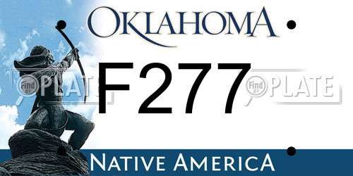 F277 Oklahoma License Plate