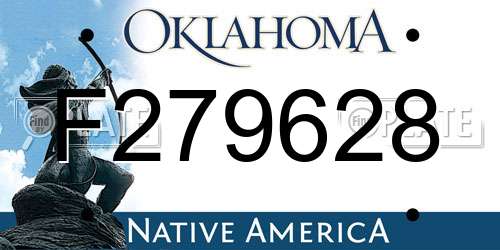 F279628 Oklahoma License Plate