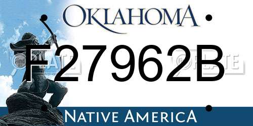 F27962B Oklahoma License Plate