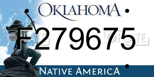 F279675 Oklahoma License Plate