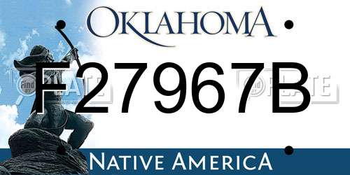 F27967B Oklahoma License Plate