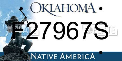 F27967S Oklahoma License Plate