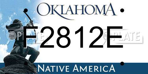 F2812E Oklahoma License Plate