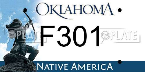 F301 Oklahoma License Plate