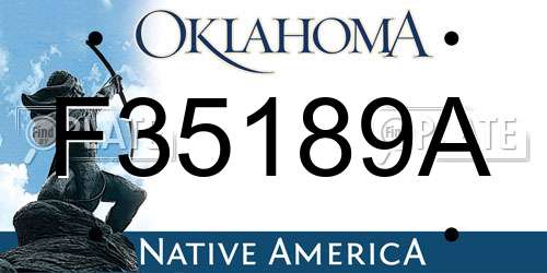 F35189A Oklahoma License Plate