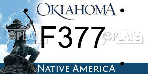 F377 Oklahoma License Plate
