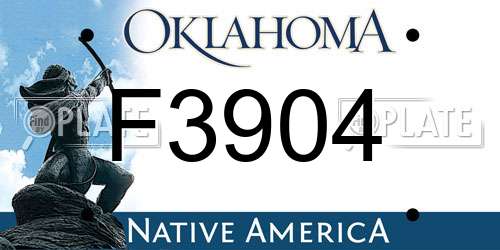 F3904 Oklahoma License Plate