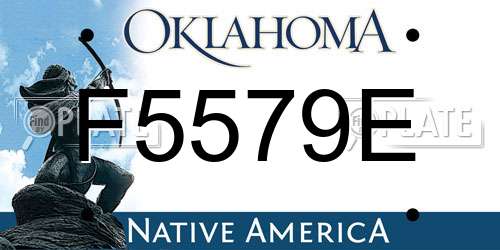 F5579E Oklahoma License Plate
