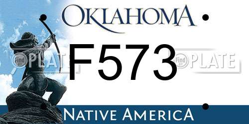 F573 Oklahoma License Plate