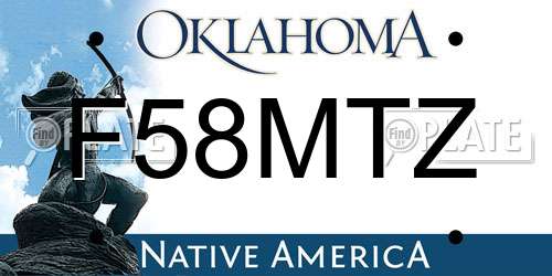 F58MTZ Oklahoma License Plate