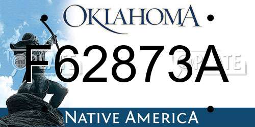 F62873A Oklahoma License Plate