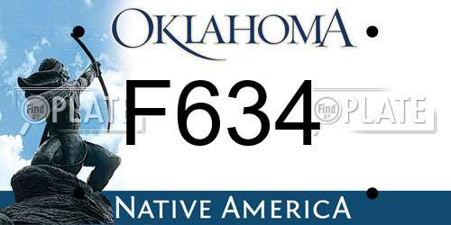 F634 Oklahoma License Plate
