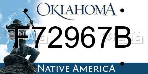 F72967B Oklahoma License Plate