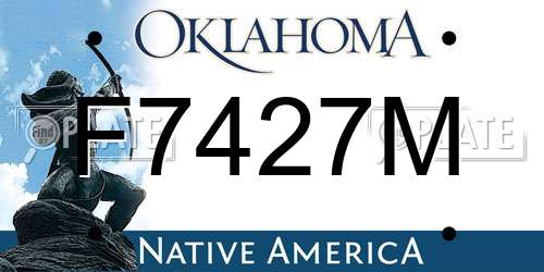 F7427M Oklahoma License Plate
