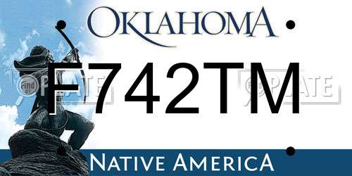 F742TM Oklahoma License Plate