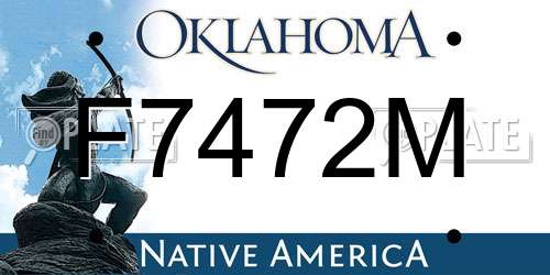 F7472M Oklahoma License Plate