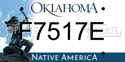 F7517E Oklahoma License Plate