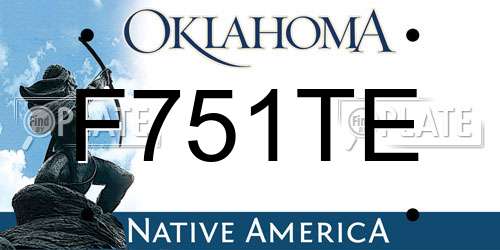 F751TE Oklahoma License Plate