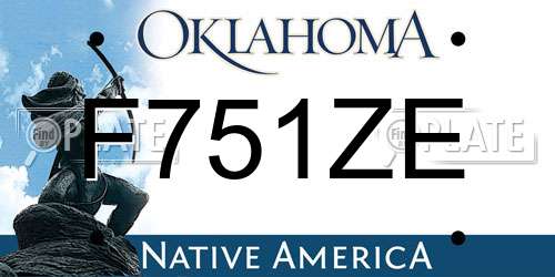 F751ZE Oklahoma License Plate