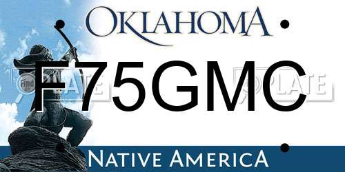 F75GMC Oklahoma License Plate
