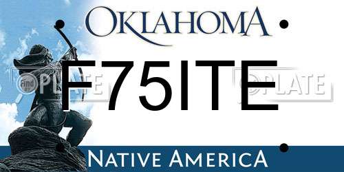 F75ITE Oklahoma License Plate