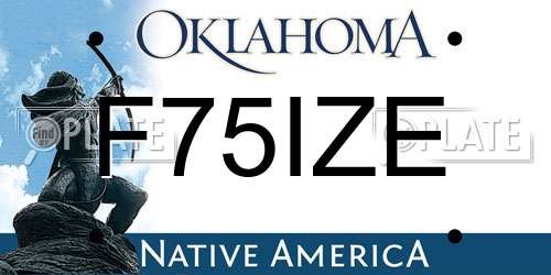 F75IZE Oklahoma License Plate